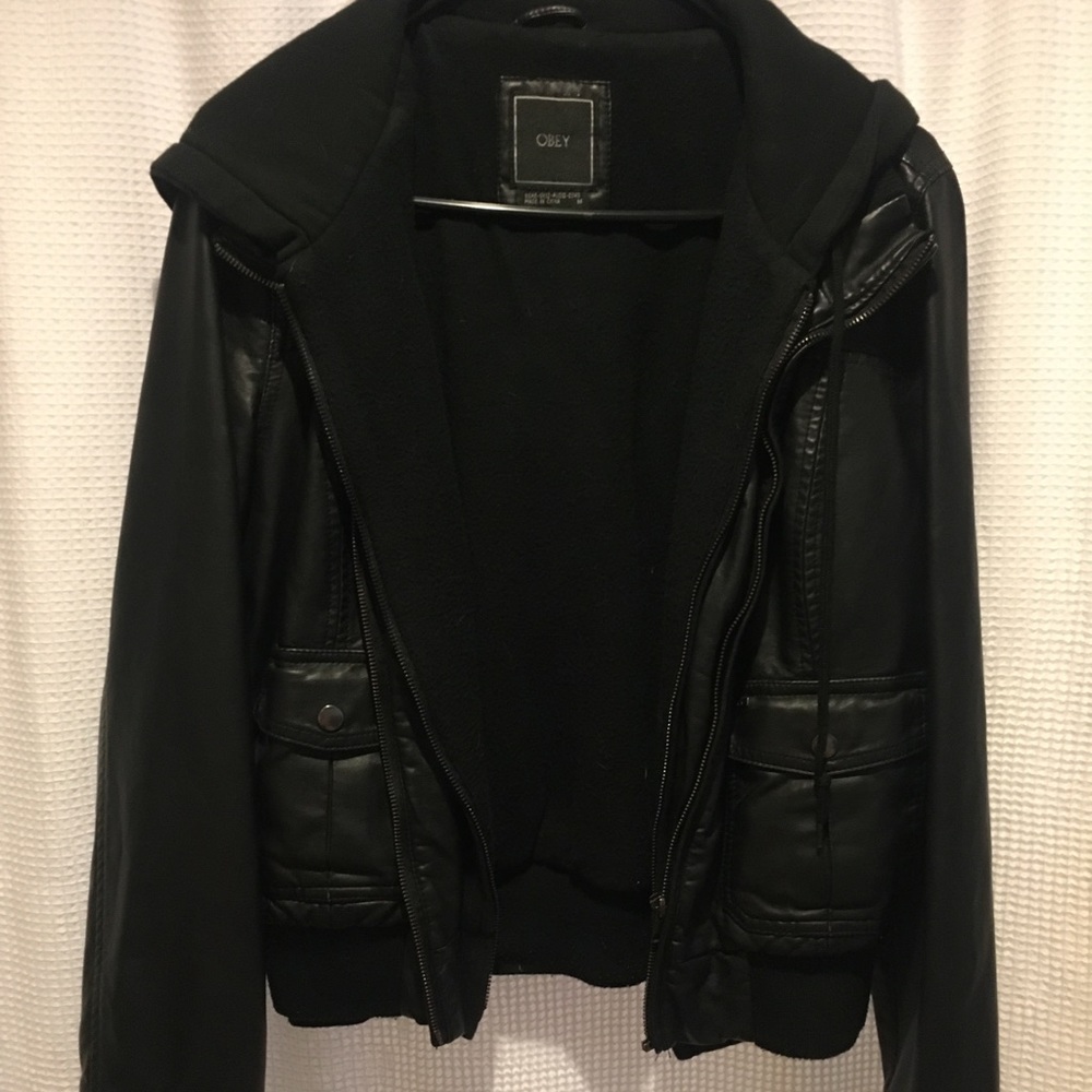 OBEY leather jacket